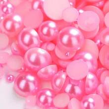 3000PCS Flatback Pearls For Crafting, 100G Mixed Sizes 4/5/6/8/10/12 Hot Pink Half Round Pearls For Crafts Faux Flat Back Beads For Nail Face Art Tumbler Mugs Wedding Home Dration,38034379 - 玫紅色 - 查看 1