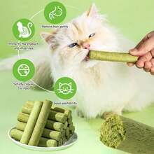 100g (20 Pieces)Cat Grass Sticks For Hairballs - Freeze-Dried Treats For Cats, Instant Granules, And Hair Cream Tablets - Green - View 8