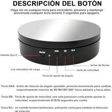 Base Giratoria para Figuras, Exhibidor Giratorio con Espejo, 3 Velocidades / 4 ngulos de Rotacin Ajustables. Base Giratoria, para Exhibicin de Joyas, Productos de Fotografa, Modelos 3D. - negro11 - Ver 7