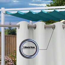 4 Panels Outside Decor Waterproof Grommet Top Solid Color Curtains For Porch, Outdoor Light Filtering Weatherproof Privacy Uv-Resistant Curtains For Patio, Pergola, Gazebo, Cabana - Taupe - View 4