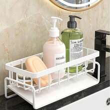 1pc Stainless Steel Sink Organizer Rack With Detachable Cloth Holder, Multi-Functional Kitchen Sponge Brush Storage Basket, Rust-Proof Kitchen Sponge Soap Cleaning Tool Sink Accessory - Multicolor - View 7