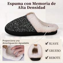 OpenHIRAINSMORE Zapatillas de Casa de Espuma con Memoria para Mujer y Hombre Acogedoras Zapatillas de Casa de Espuma con Memoria para Interior y Exterior - rojo+26.0~26.5 cm - Ver 5