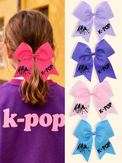 K-Pop Bow,K-Pop Inspired Bow KPop Inspired Hair Bow – Colorful Girl Hunters Bow, Cartoon Character Hair Accessory, Handmade Boutique Bow For Kids, Cute Gift For Girls