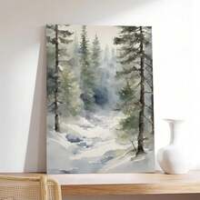 Pintura de escena de invierno, póster de carretera forestal, impresión de paisaje nevado, decoración navideña, impresiones de árboles de pino en acuarela, arte de pared sin marco xinch (cuadros decorativos para sala, póster, con marco, pósters, cuadros para la pared, marcos para cuadros, cuadro, Virgen de Guadalupe, salas) - transparente - Ver 6