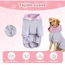 wishkit Suéter con Capucha para Perros, Ropa de Invierno Suave y CóModa con Agujero para Correa, Ideal para Perros Medianos y Grandes, Material Cálido para Clima Frío (Gris, 4XL) - Gris-5XL - Ver 4