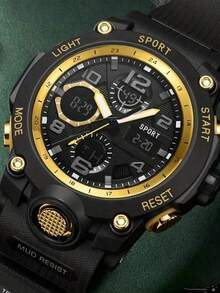 1 件双显示圆形男女通用手表，多功能闹钟，时尚电子表 - A - 查看 10