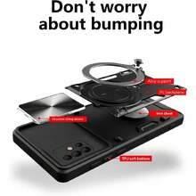Galaxy A51 4G Case - With Screen Protector And Built-In Phone Stand - Black, 38062203 - 紅色 - 查看 2