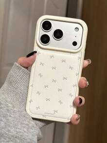 1pc Minimalist Bow Flower Phone Case Compatible With IPhone 17/17Air/17Pro/17Promax, 16/16Plus/16Pro/16Promax, 15/15Plus/15Pro/15Promax, 14/14Plus/14Pro/14Promax, 13/13Pro/13Promax, 12/12Pro/12Promax, 11/11Pro Max, Stylish Padded Full Coverage Anti-Drop Protective Cover - Multicolor - View 8