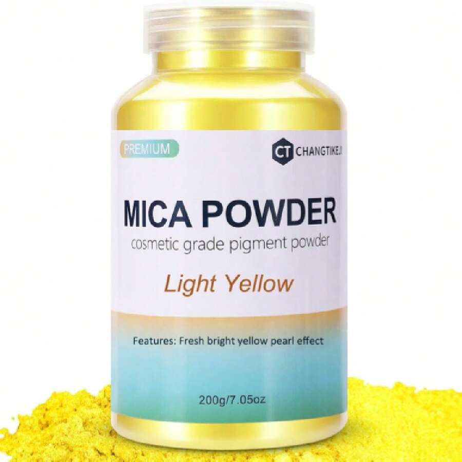 Mica Powder,7.05OZ(200g), Yellow Mica Powder Pigment For Epoxy Resin,Lip Gloss,Car Paint,Dye,Soap Making,Nail Polish,Epoxy Resin,Candle Making,Bath Bombs,38027109 - 黃色 - 查看 1