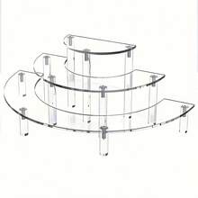 Kệ trưng bày acrylic 3 tầng - Kệ lưu trữ đa năng dùng để đựng nước hoa, bánh cupcake và mô hình anime - Kệ trưng bày để bàn trong suốt. - Giá trưng bày hình bán nguyệt ba tầng - Xem 3