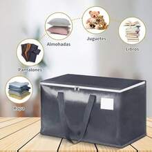 OpenHICajas Mudanza, 8PCS Cajas de Almacenamiento, Bolsas de Mudanza de Gran Capacidad, Cajas para Mudanza con Asas Reforzadas y Bolsillo para Etiquetas, Plegable Organizador de Ropa para Mudanza(Gris) - gris - Ver 3