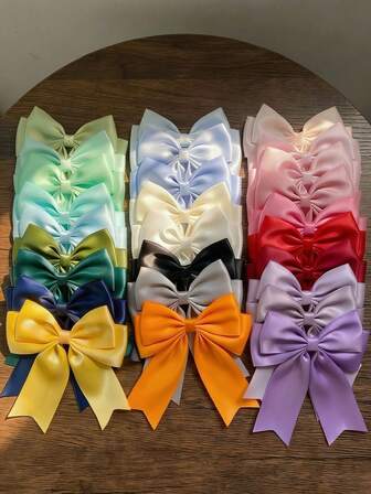 1/10 Pcs Random Valentine's Day Bow Red Hair Bows Clips For Women, Bow Hair Clips For Girls Ribbons Bow Barrettes Satin Hair Bows Long Tail Clips On Bows Party Hair Accessories Christmas Hair Bows Clips, For Valentine's Day New Year Accessories For Women Thanksgiving Day Pink Bow Decor