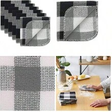 Kitchen Towels - Black1 Buffalo Check+12x12" - View 10
