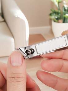 1pc Premium Stainless Steel Nail Clippers - Sharp, Precise Edge For Fingernails & Toenails, Thick Nail Trimmer With Sleek Modern Design, Hypoallergenic & Unscented - Ideal For Manicure & Pedicure, Flat Blade, Classic Style, Nail Trimmer | Sleek Nail Cutter | Hypoallergenic Device - Multicolor - View 3