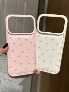 1pc Minimalist Bow Flower Phone Case Compatible With IPhone 17/17Air/17Pro/17Promax, 16/16Plus/16Pro/16Promax, 15/15Plus/15Pro/15Promax, 14/14Plus/14Pro/14Promax, 13/13Pro/13Promax, 12/12Pro/12Promax, 11/11Pro Max, Stylish Padded Full Coverage Anti-Drop Protective Cover - Multicolor - View 11