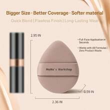Momo's Workshop  Sponge Puff, Large Beauty Puff For Quick Flawless , Concealer Powder Puff For Liquid & Cream Foundation 2PCS,38053297 - 棕色 - 查看 5