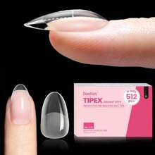 Beetles Tipex  Apex Nail Tips Short Oval, Nail Supplies Nail Stuff Nail Stuff Nail Tech Supplies 512Pcs 16 Sizes Pre-Building & Pre-Etched Gel Nail Tips Thicker Acrylic Nails Strong Full Cover False Nail Extension Press-On Nails,37984263 - 銀色 - 查看 1