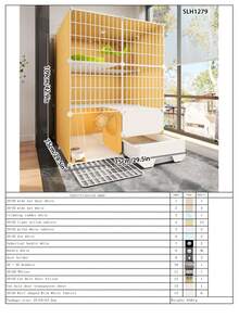猫咪别墅家用猫笼，带猫砂盆，一体式猫屋，节省空间的猫窝，猫咪庇护柜 - 彩色 - 查看 20