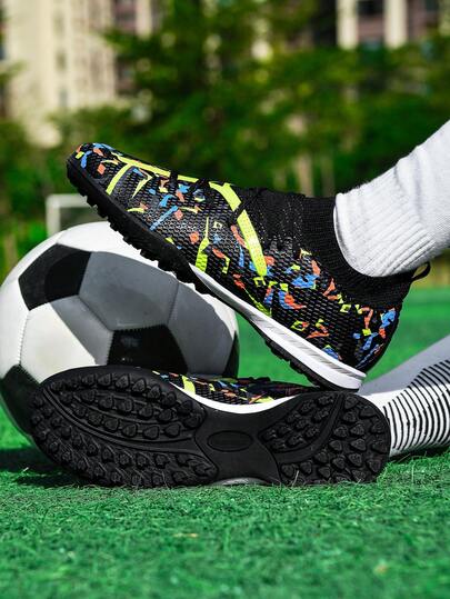 1双男女通用足球鞋/足球钉鞋，猎鹰钉鞋，专业训练鞋，青少年款，迷彩设计，轻便耐用防滑户外人造草坪鞋，贴合脚型，四季皆宜