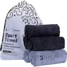 OpenHIB Life Kit 5 Toallas de Microfibra Deportivas | Sper Absorbentes y de Secado Rpido | Color Morado/Rosa | Fcil de Transportar | para Gym y Natacin. - rosa/morado - Ver 2