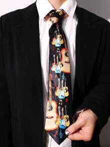 1pc Western Cowboy Style Bolo Tie, Country Guitar Bolo Tie, Sweater Chain Accessory Street Men Necktie