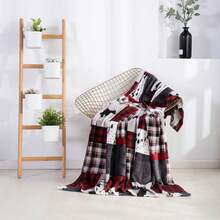 2026 Elegant Comfort Velvet Touch Ultra Plush Christmas Holiday Printed Fleece Throw/Blanket-50 X 60inch, (Reindeer), 50 X 60 Inch (W912) - 拼布 - 查看 3