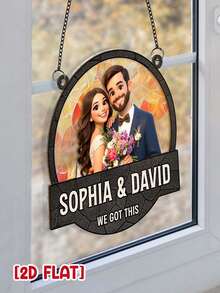 Customized Photo "It's Great To Be Together" - Personalized Couple's Suncatcher, Anniversary Gift For Husband And Wife - As Shown - View 3