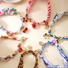 Hot Selling Scarves, Necklaces, Fashionable And Fresh Style, Strawberry Cherry Knotted Cloth Strips, Collarbone Chains For Women - Nhiều màu - Xem 3