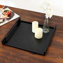 OpenHi MyGift - Bandeja de Servicio, Hecha en Metal Color  Mate Tiene Asas Recortadas. Tamao Aproximado 40.6 cm X 40.6 cm - como se muestra en la figura - Ver 6