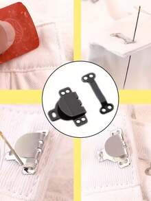 20pcs Metal Invisible Hooks, Handmade Pants Hooks, Windproof And Anti-Flashing Hooks, Suitable For Pants And Skirts - Adjustable Black And Silver Sewing Accessories For Arts, Crafts And Sewing Supplies - Multicolor - View 6