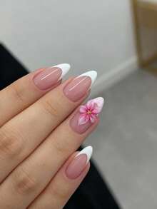 [Quà tặng Ngày Valentine] 10 miếng dán móng tay kiểu Y2K | Hình hoa hồng đỏ 3D, móng tay kiểu Pháp hình hạnh nhân thủ công, đầu móng màu trắng, hoa nhuộm đỏ hồng, móng giả đính ngọc trai vàng, thích hợp sử dụng hàng ngày, đi mua sắm và dự tiệc, món quà tuyệt vời nhất dành cho phụ nữ và các cô gái. - Nhiều màu - Xem 6