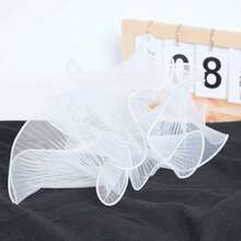 1pc/3pcs Floral Faux Pearl Decor Gift Wrapping Tulle, Pink & White Bouquet Decor, Gift For Lover, Mom, Party Supplies - White - View 3