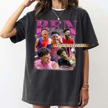 Ben Shelton T-Shirt Unisex For Men And Women |     Retro Vintage Tennis Player T-Shirt |     90s Sports Aesthetic Top |     Coole Graphic Unisex Streetwear - 黑色 - 查看 1