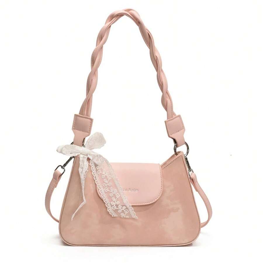 Bolso cruzado para mujer diseño exclusivo colores llamativos estilo retro versátil bolso de mano pequeño bandolera bolso de hombro - Rosa - Ver 1