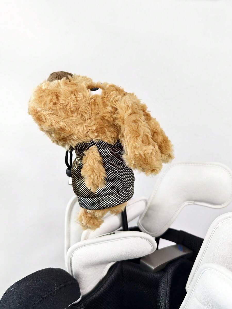 1pc Cute Dog Shaped Plush Golf Club Head Cover, Unisex Hybrid/UT Wood Protector - Multicolor - View 1