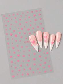 2pcs Red Heart Nail Art Stickers, Valentine's Day Nail Decals, New Year Nail Supplies, Nail Jewelry Decoration - 多色 6 - 查看 10