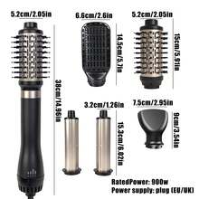 Juego de cepillo secador de pelo 5 en 1 mejorado, moldeador de aire caliente, herramienta de peinado profesional | 5 peines desmontables + 3 modos ajustables | Rizado automático + Estilismo multifuncional, anti-frizz, anti-estático, con forma duradera, para crear flequillo voluminoso/peinados con capas - Multicolor - Ver 12