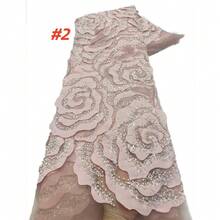 Luxury French Tulle Lace Beaded Fabric 2026, High-Quality Nigerian Sequin Lace, Suitable For Women's Wedding Party Dress Sewing Material - Multicolor - View 8