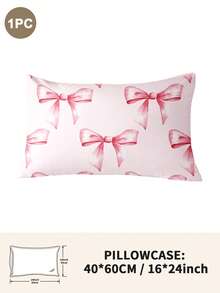 1pc/2pcs/4pcs Polyester Cute Bow Pattern Pillowcase (Pillow Insert Not Included), Soft & Comfortable, Suitable For All Seasons - Multicolor - View 36