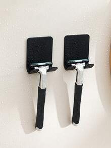 1pc Plastic Shaving Razor Hook With No Trace Adhesive For Bathroom, Clothes, Bags, Power Cord Storage Home Bathroom Decor Fall Decor Back To School,Plastic Shaving Kit Hook For Bathroom - Multi-Functional Adhesive Hook For Wall Mounting - Clothes, Bags, Power Cords Storage Hanger / 1 Set - White - View 6