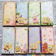 SpongeBob SquarePants 4本装帕特里克长款便签本，不粘手卡通可爱学生笔记本，返校季必备，完美派对和节日礼物（款式随机） - 彩色 - 查看 4
