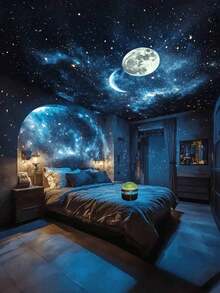 1pc Star Projector Lamp With Remote Control - Arctic Aurora Bedroom Decor, Modern Desk Lamp, Suitable For Holidays, Parties - Holiday Gift Idea, Bedside Night Light, Camping Lighting Display, Fantasy Room Decor, USB Powered Lamp, Romantic Bedroom Lighting - 黑色 - 查看 2