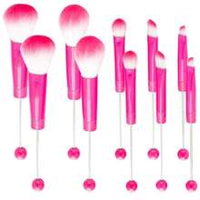 10Pieces Beadable  Brushes Diy  Comestic Brushes Beaded Brushes Kit For DIY Beaded Eyeshadow Brush (Beadable  Brushes-10pieces=2Sets)-Rose Pink,38051946 - 粉色 - 查看 1