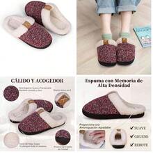 OpenHIRAINSMORE Zapatillas de Casa de Espuma con Memoria para Mujer y Hombre Acogedoras Zapatillas de Casa de Espuma con Memoria para Interior y Exterior - rojo+26.0~26.5 cm - Ver 9