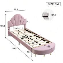Kids Bed Frames, Headboards & Footboards - Pink + Velvet + 90cm*200cm - View 5