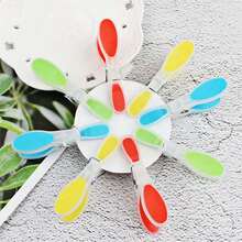 12 piezas de pinzas suaves para doblar la ropa, pinzas pequeñas para secar la ropa, pinzas de plástico, pinzas antiviento para secar ropa interior y calcetines - Multicolor - Ver 1