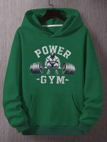Muscular Figure Performing Deadlift Men'S Plus Size Hoodies - 黑色 - 查看 1