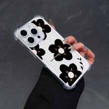 透明なスペースデザインのスマホケース、5、6、6S、6Plus、8、SE2、SE3、X、XS、XR、11、11Pro、11Pro、12、12、13、14、15、16、17、18、19に適しています。 4つのコーナーの耐衝撃性で落下防止、バレンタインデーの彼女への誕生日プレゼントに最适な黒い花の茎の保護性と軽量性に優れた高品質シェルケース。 - クリア - チェックする 3