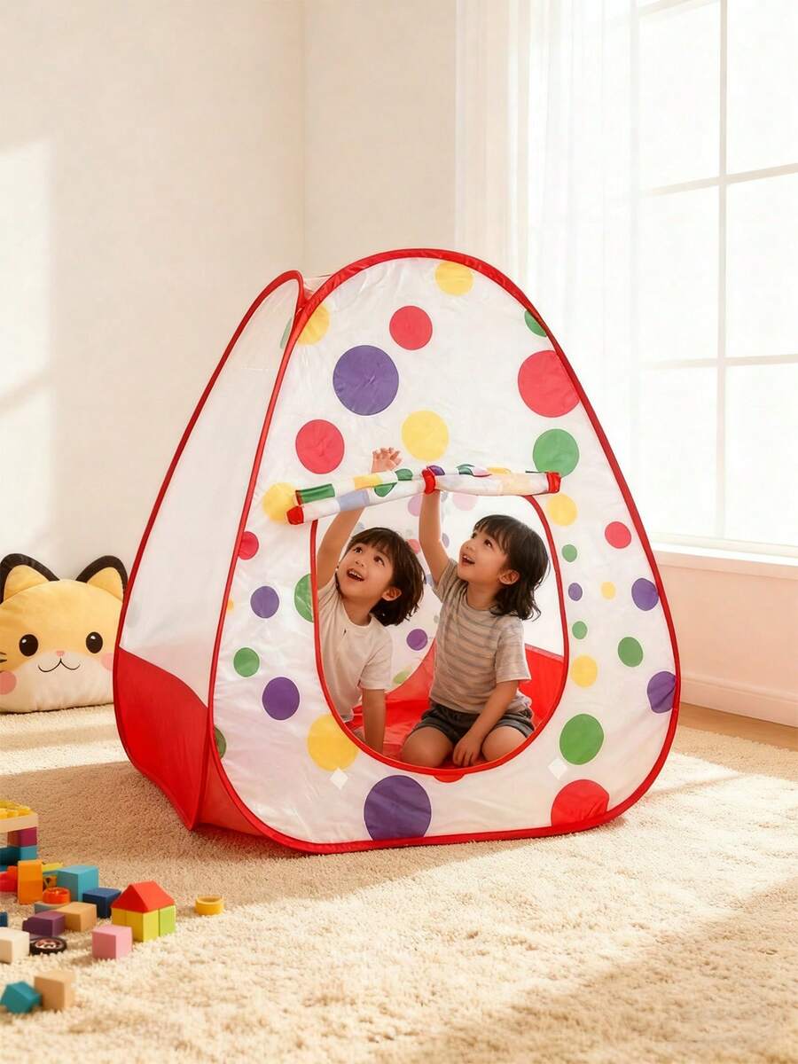 1pc Wave Dot Children's Tent, Suitable For Boys And Girls Indoor And Outdoor Use, Children's Play Themed House, Indoor And Outdoor Play House, Imagination-Inspiring Role-Playing Game Time, Best Birthday And Holiday Gift