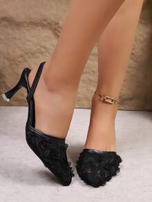 Giày sandal đế dày có khóa nơ rỗng dành cho nữ, kiểu dáng thanh lịch, thích hợp cho mùa hè. - màu đen - Xem 5